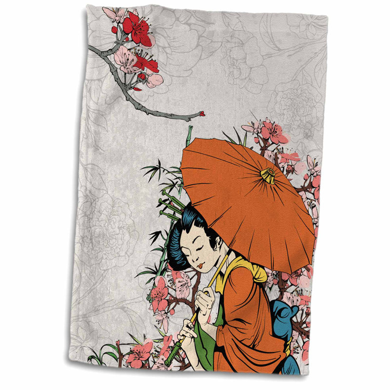 Symple Stuff Monier Lovely Japanese Geisha WIth Umbrella